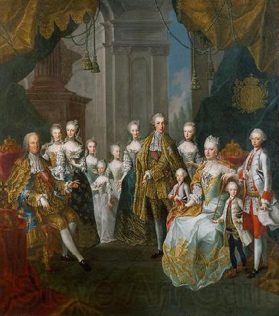 Martin van Meytens Stephan und Maria Theresia mit elf Kindern Germany oil painting art